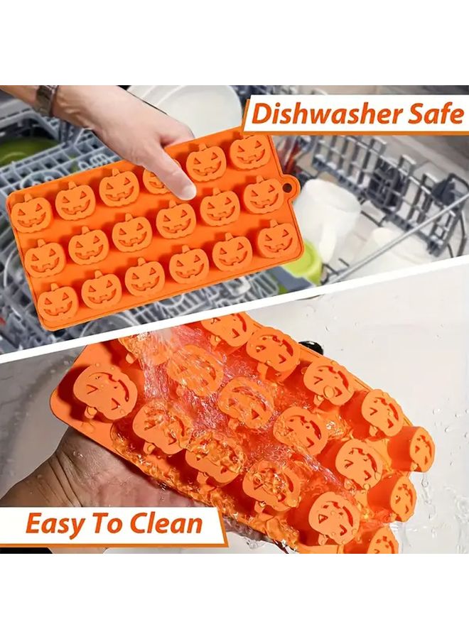 Orange Halloween Pumpkin Skull Silicone Mold Set BPA Free Food Grade for Chocolate Candy Baking Crafts - Image 5